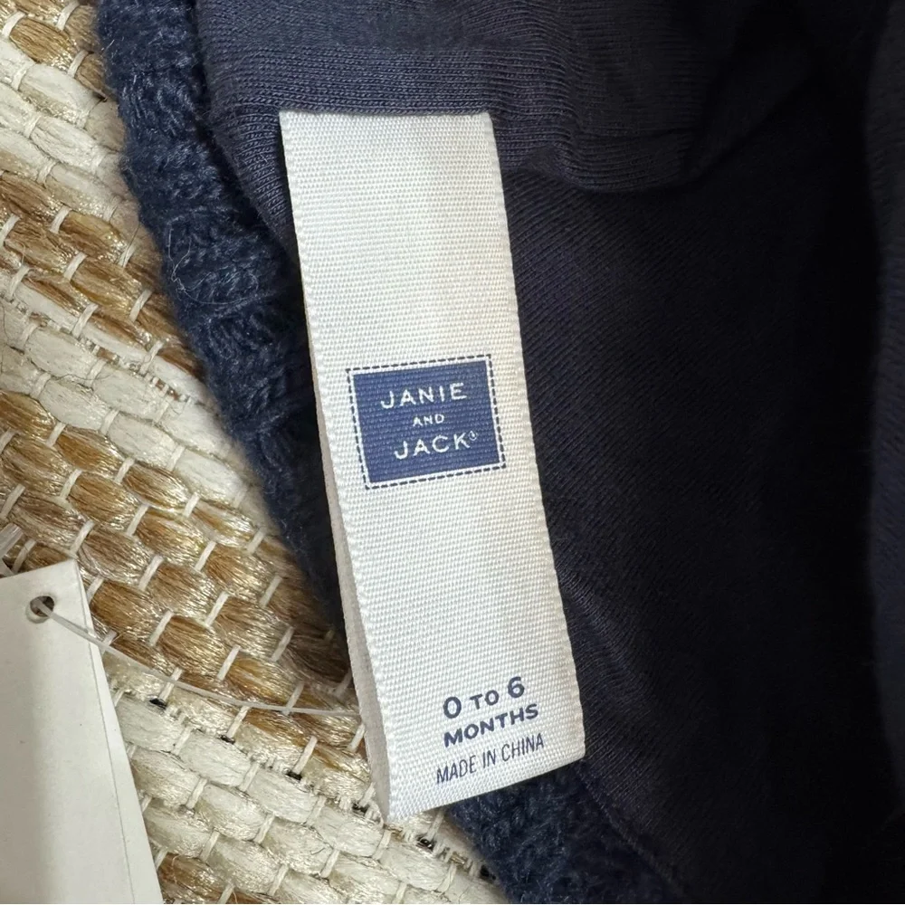 Janie and Jack Knit Beanie Pom Hat 0-6‎ Months Navy Blue Fair Isle